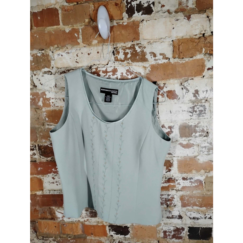 Norton McNaughton Mint Sage Suit Tank 10P‎ Academia Career Embellished
